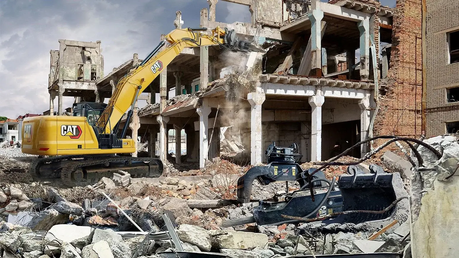 Commercial building demolition performed with A1 Dig Dirt excavation equipment