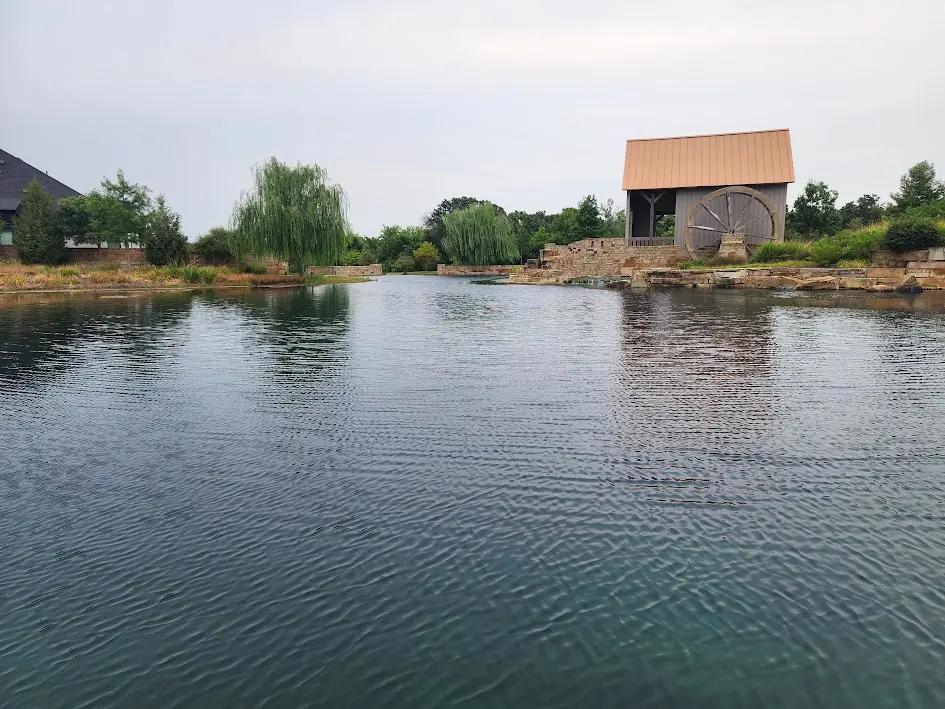 Completed rebuilt pond on a North Texas property